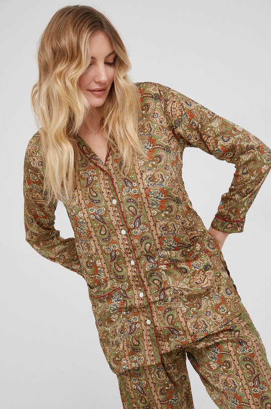 Answear Lab Pijamale de mătase no.5.KR verde WW22