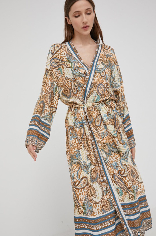 Answear Lab szlafrok tkanina beżowy 4526.1.DA