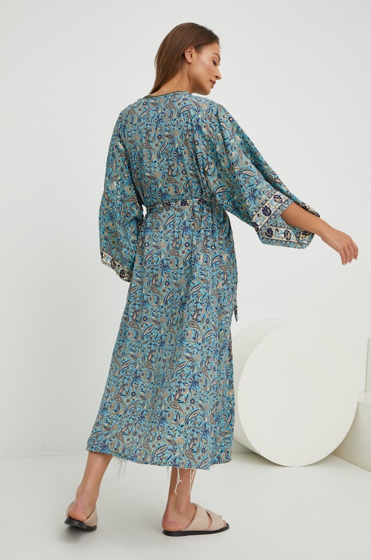 Ruházat Answear.LAB selyem kimono x limitált fesztivál kollekció BE BRAVE 2212.82.AA türkiz