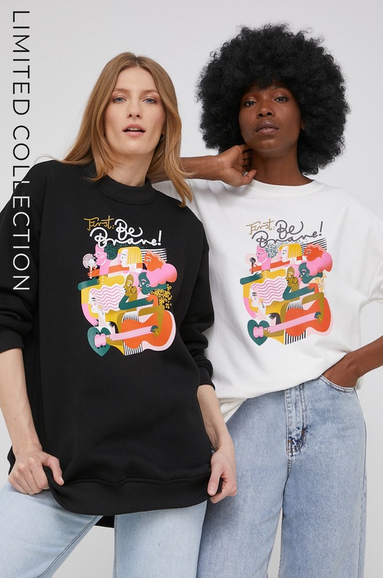 Answear Lab Bluza answear.LAB X limitowana kolekcja festiwalowa BE BRAVE pozostałe czarny .0100.1KR