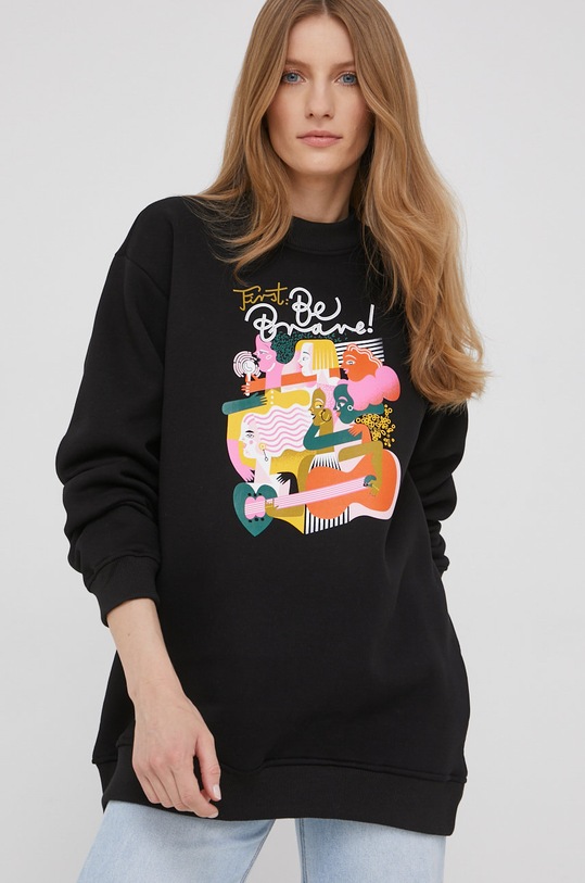 Answear Lab Bluza answear.LAB X limitowana kolekcja festiwalowa BE BRAVE czarny .0100.1KR