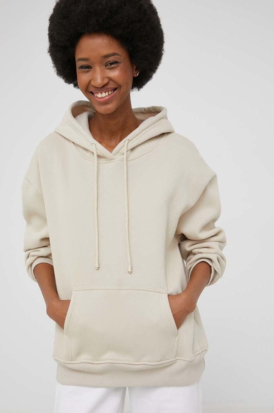 Answear Lab bluza z kapturem beżowy J2116.0.K