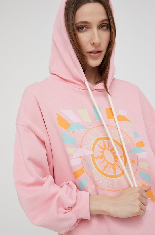 Answear Lab bluza z kapturem różowy R6008.K