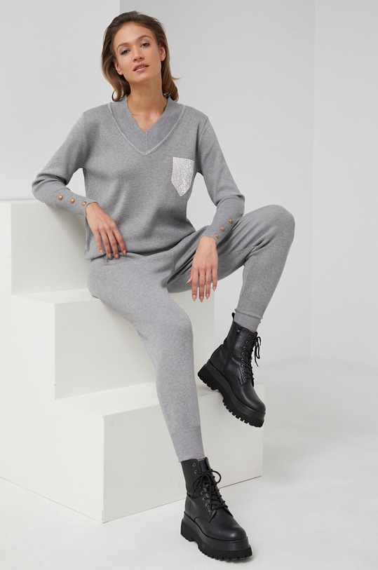 Súprava Answear.LAB pletenina sivá 7558.1.AJ