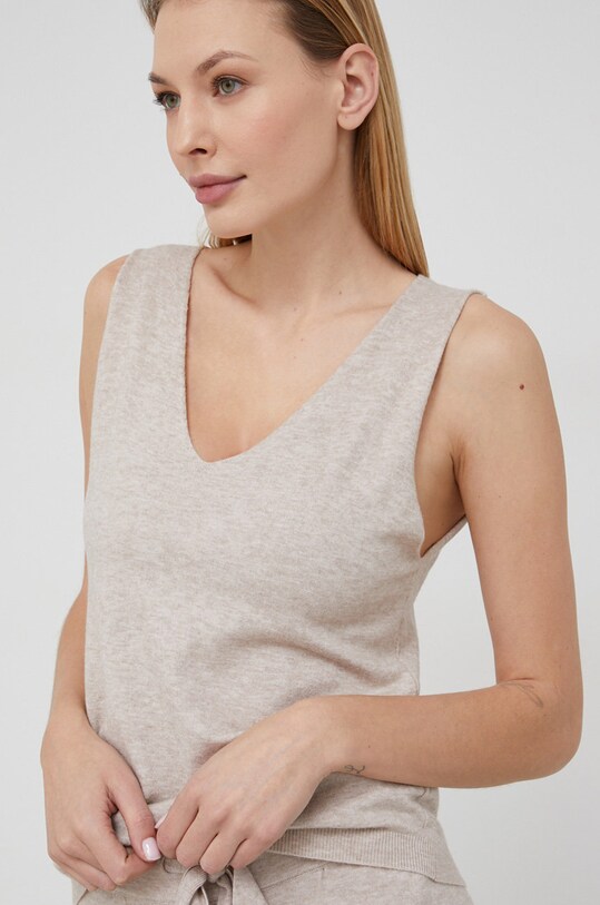 Odzież Answear Lab Komplet top, kardigan i spodnie N10157B.2KR beżowy