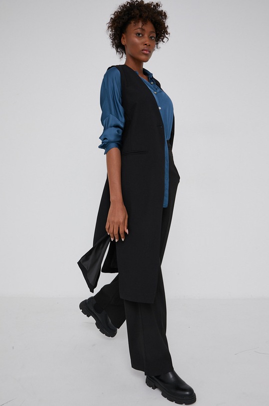 Answear Lab cămașă din amestec de mătase G50026.1.1KR albastru WZ21