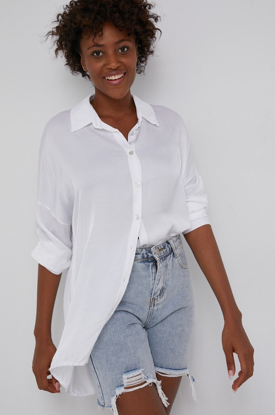 Answear Lab Koszula z domieszką jedwabiu biały G50026.1.3KR