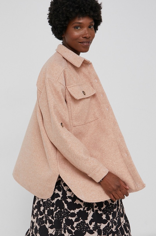 Košeľa s prímesou vlny Answear.LAB 26337.AJ ružová