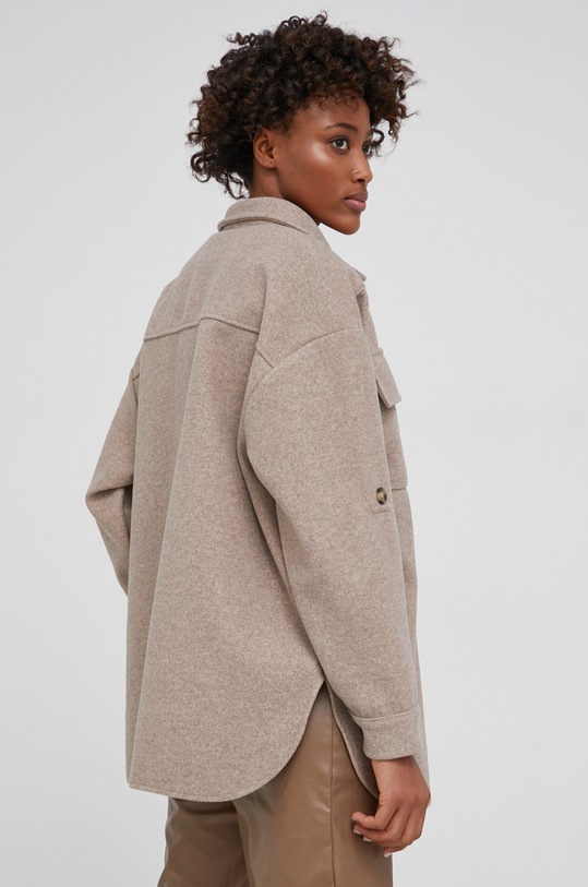 Answear Lab Koszula z wełną 26337.2.AJ beżowy