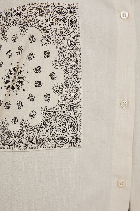 Answear Lab Koszula z domieszką wełny 404678.AJ beżowy WW22