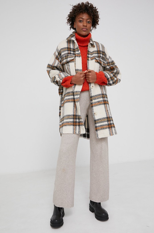 Vlnená košeľa Answear.LAB 4468.AJ béžová WW22