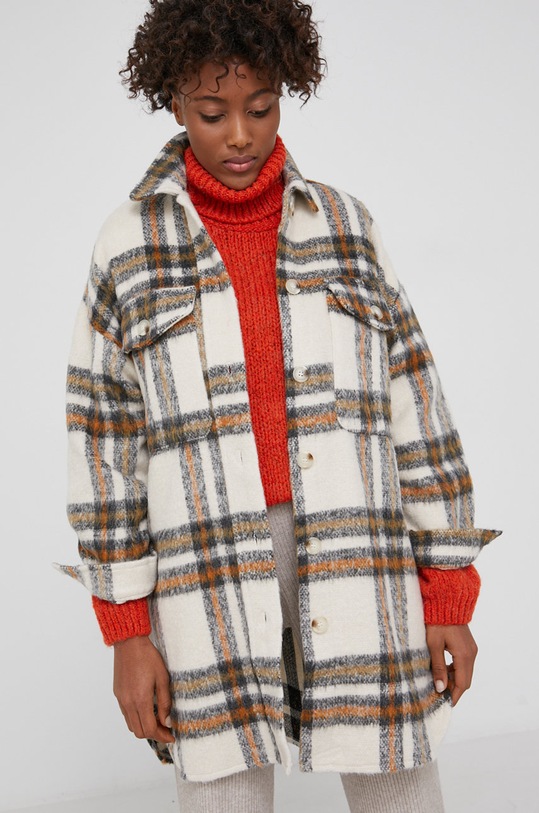 Vlnená košeľa Answear.LAB béžová 4468.AJ