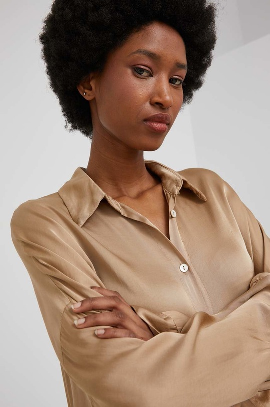 Hodvábna košeľa Answear.LAB G50026.1.1RK béžová
