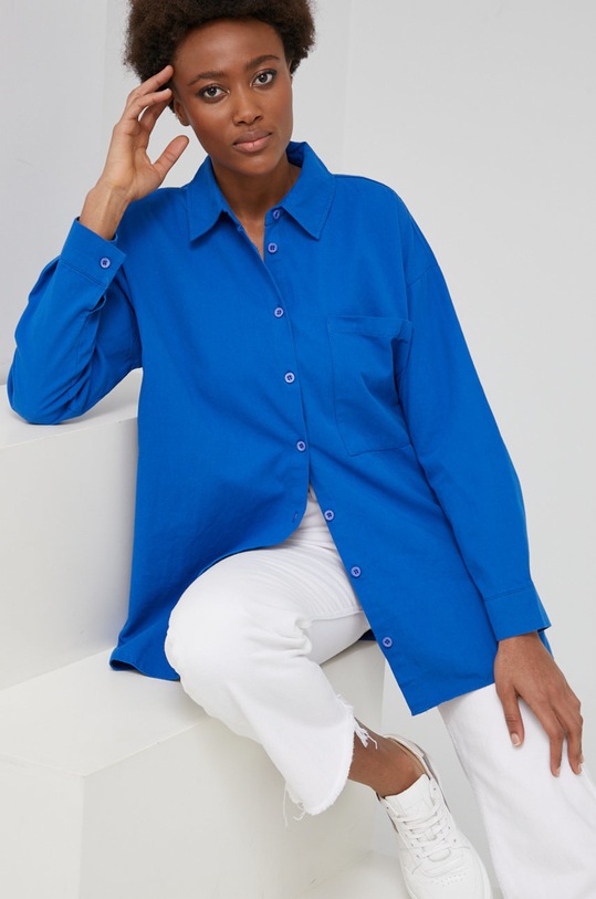 Answear Lab koszula bawełniana bawełna niebieski 0114.DA