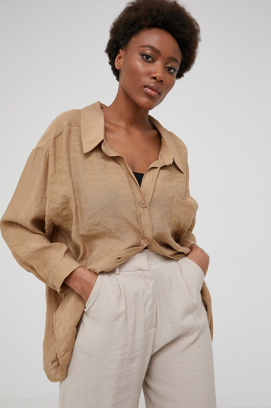 Košeľa Answear.LAB 4612.4.DA béžová WW22