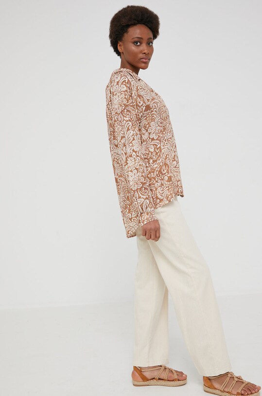 Answear Lab cămașă lung bej 4531.DA