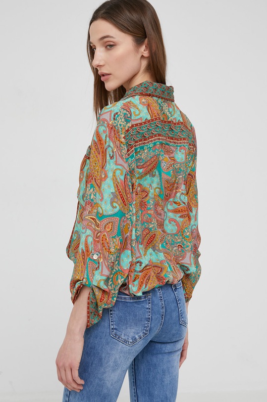 Answear Lab svilena srajca zelena KU642.DB