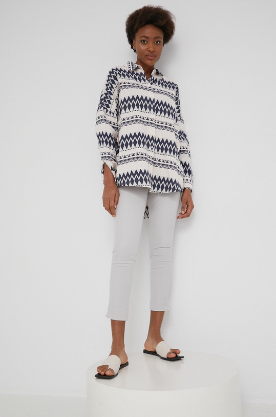 Košile Answear.LAB dlouhý bílá 4056.AT