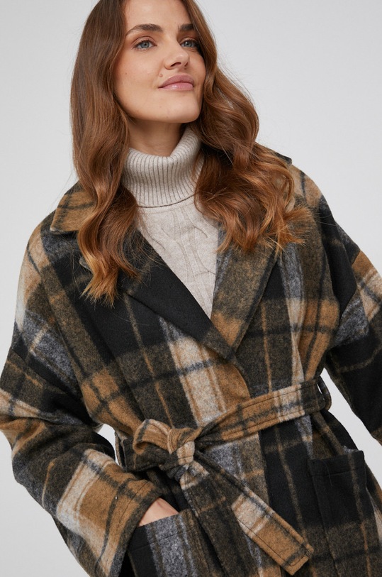 Answear Lab Płaszcz wełniany czarny 80730.KR