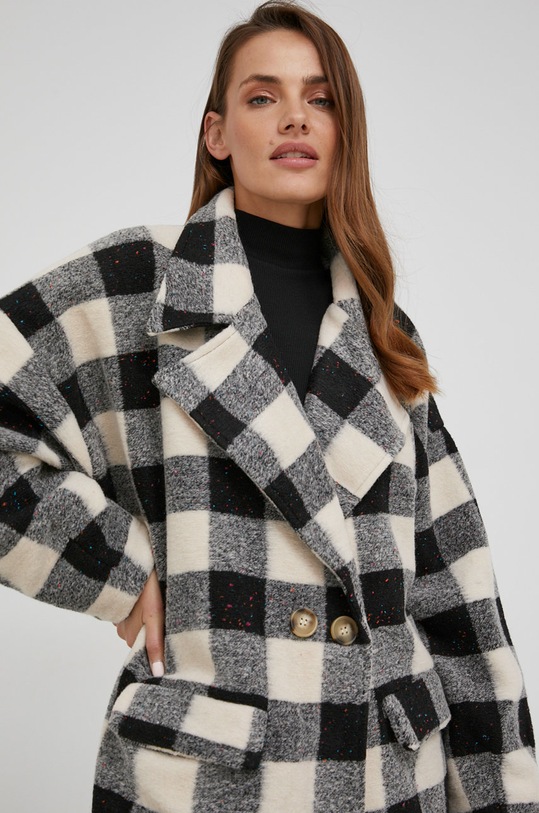 Kabát s vlnou Answear.LAB J33250.AJ černá