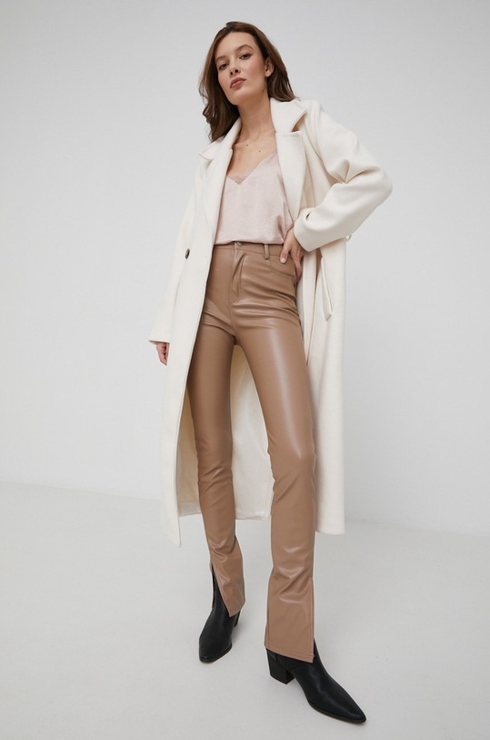 Kabát s vlnou Answear.LAB přechodné béžová 22037.K