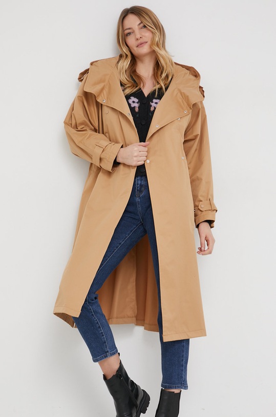 Trench kabát Answear.LAB s kapucí hnědá 5195.1KR