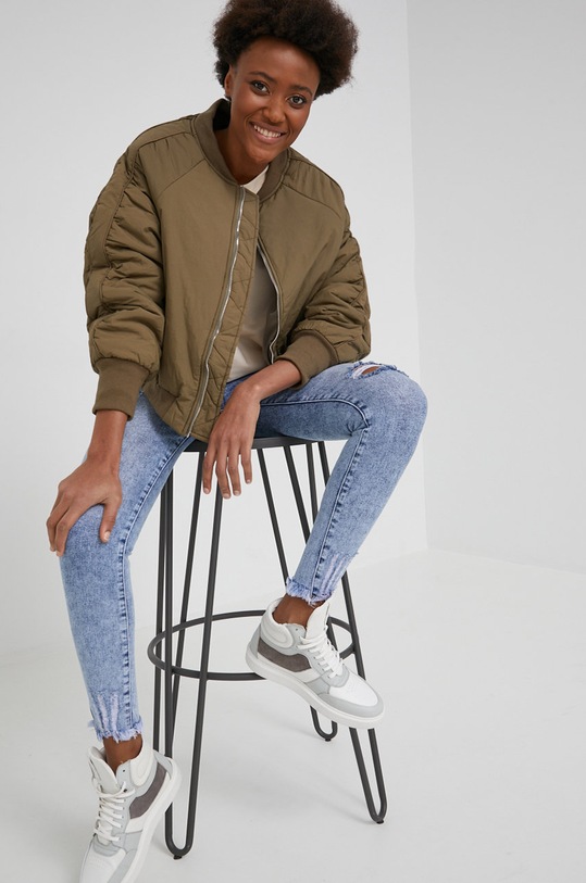 Answear Lab geaca bomber cu captuseala verde 13148.DA