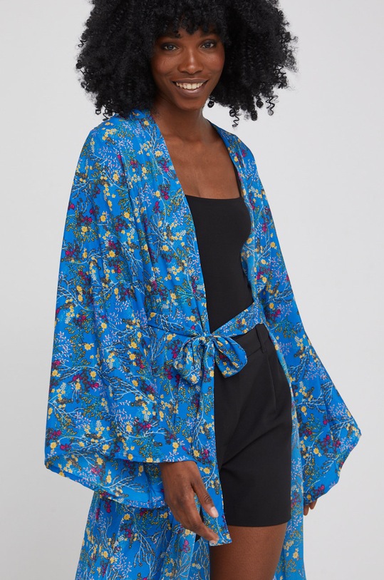 Answear Lab szlafrok jedwabny Silk Blended 12.DB niebieski
