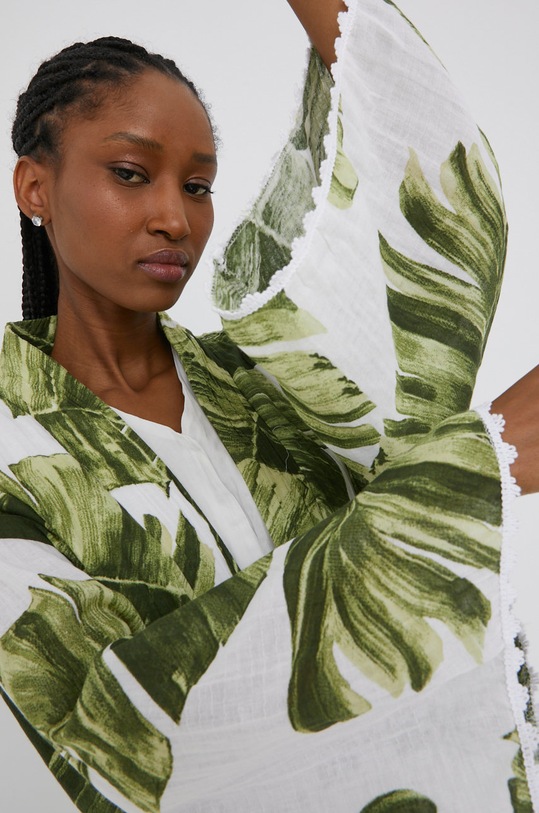 Answear Lab kimono bawełniane DIE1.w zielony WW22