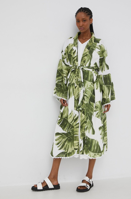 Answear Lab kimono bawełniane DIE1.w zielony