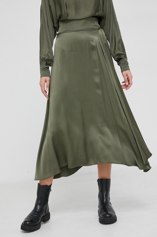 Sukňa Answear.LAB viskóza zelená 208.AJ