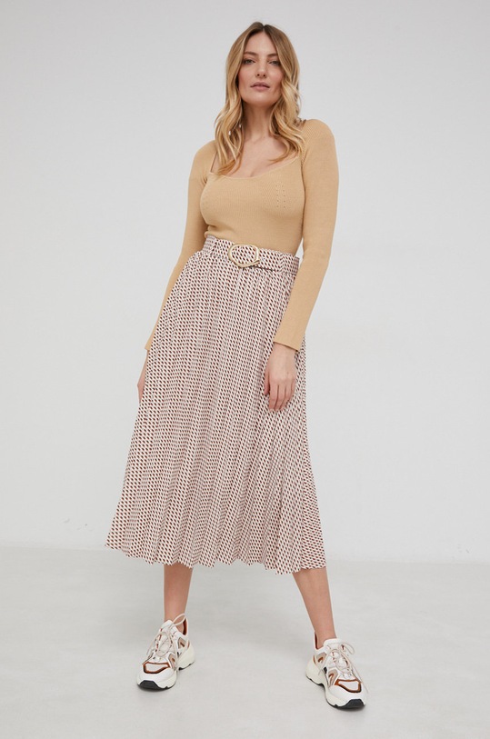 Answear Lab fustă cu modele alb 2533.DB