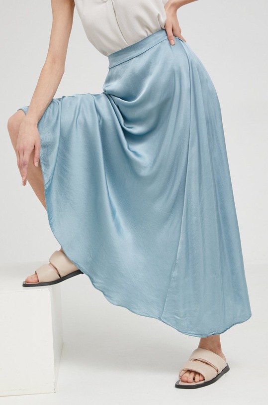 Sukňa Answear.LAB viskóza modrá 95556RV.1.DA