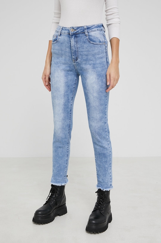 Bavlněné džíny Answear.LAB 34885.DA modrá WW22