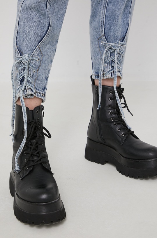 Answear Lab jeansy answear.LAB X limitowana kolekcja festiwalowa BE BRAVE niebieski H9505.w
