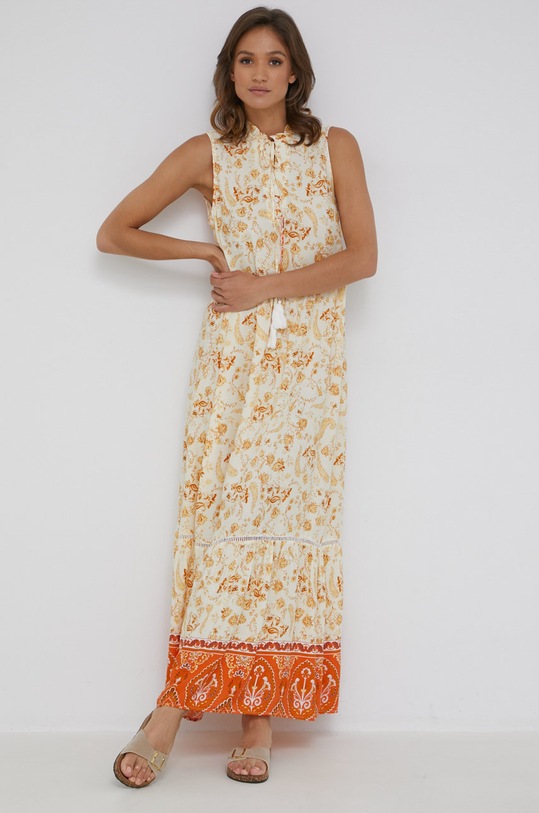 Obleka Answear.LAB DF042.DB oranžna WW22