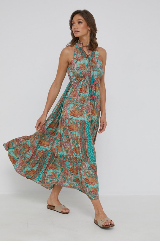 Obleka Answear.LAB ld116.JS zelena WW22