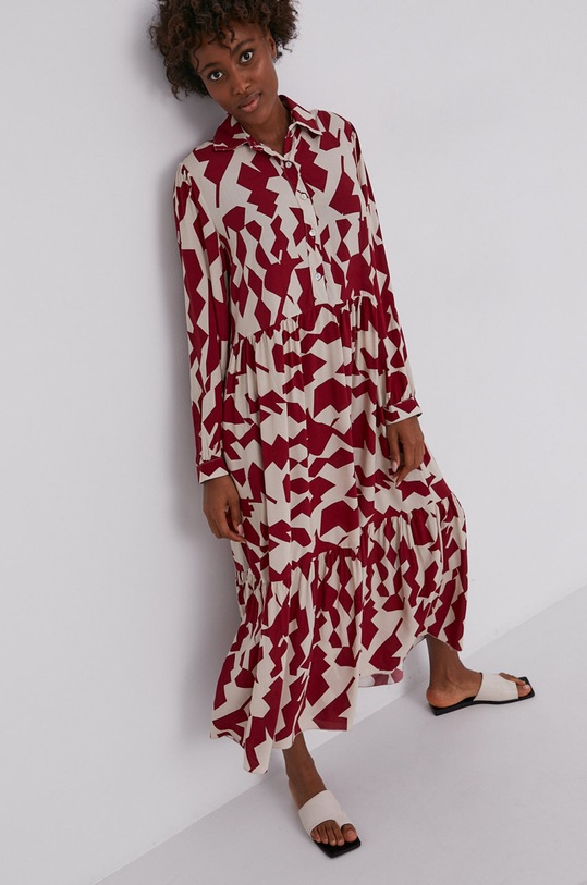 Answear Lab rochie midi burgundia 6031.2KR