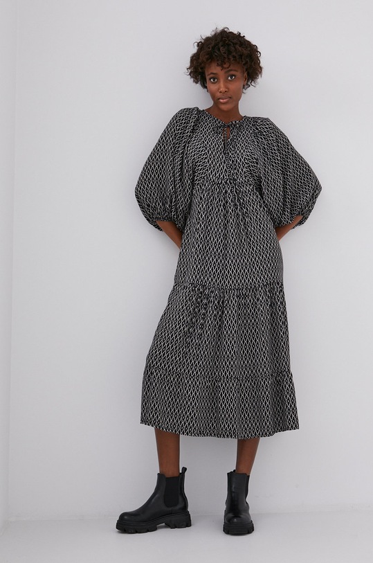 Answear Lab rochie midi negru 38648.PV436.2KR