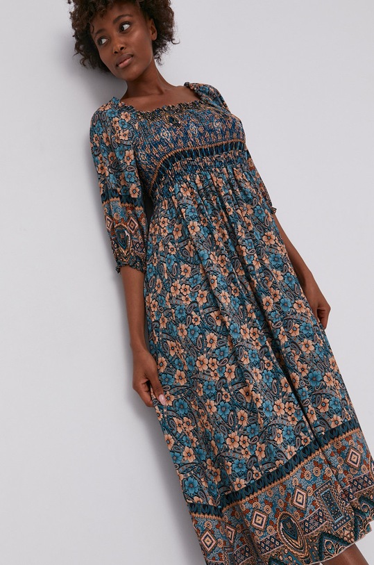 Answear Lab rochie rotund turcoaz G5030.2.KR