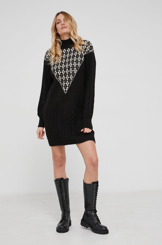 Answear Lab Sukienka z domieszką wełny casual czarny 92921.11KR