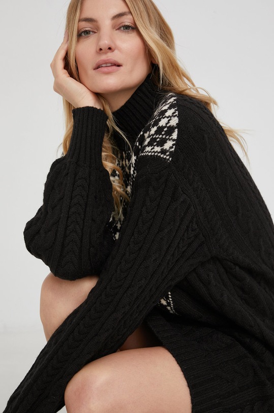 Answear Lab Sukienka z domieszką wełny 92921.11KR czarny WW22