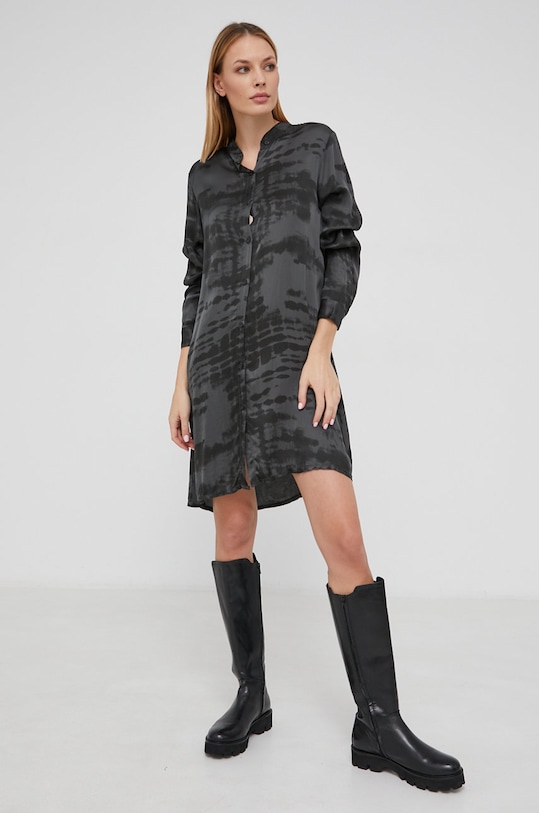 Hodvábne šaty Answear.LAB 802064.1KR čierna WW22