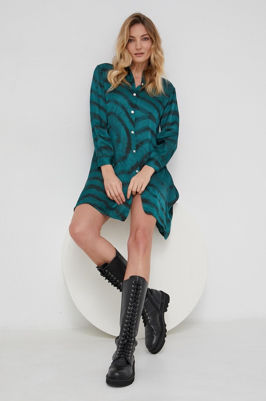 Φόρεμα με μετάξι Answear.LAB casual πράσινο 802063.1KR