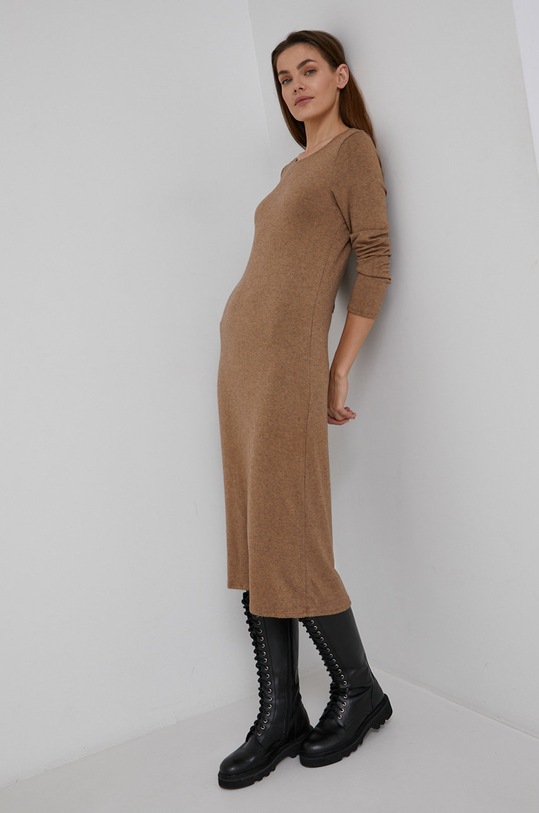 Answear Sukienka z wełną casual beżowy e80264.DB