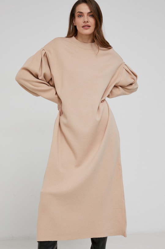 Answear Lab rochie midi bej 1200.DA