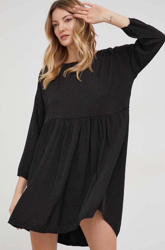 Answear.LAB - Šaty látka čierna 0820.KR