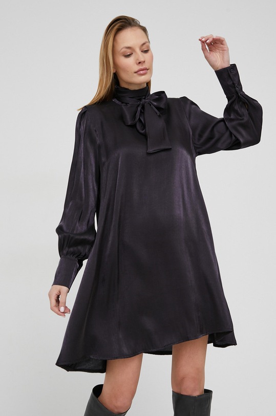 Haljina Answear.LAB bez uzorka crna H2543.KR