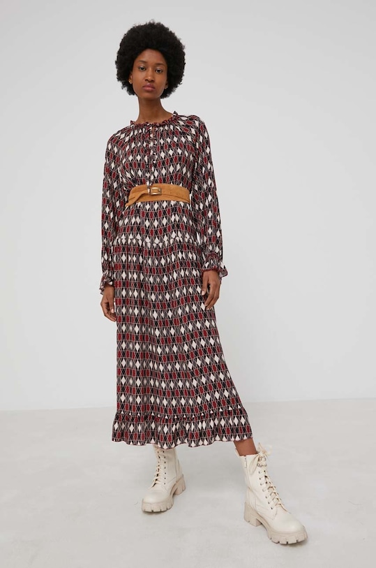 Answear Lab rochie midi rosu 38491D.PV496.1KR