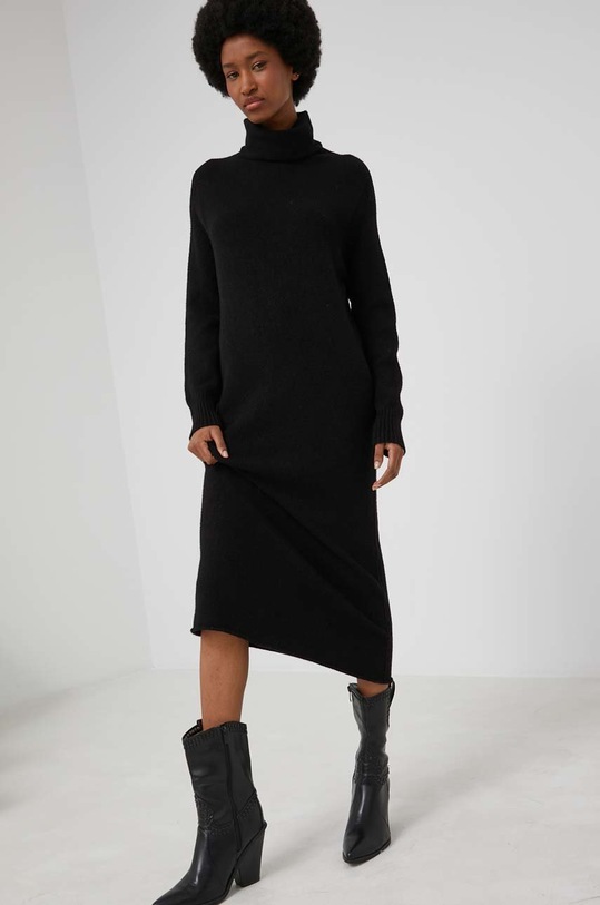 Šaty Answear.LAB pletenina čierna M270181.KR
